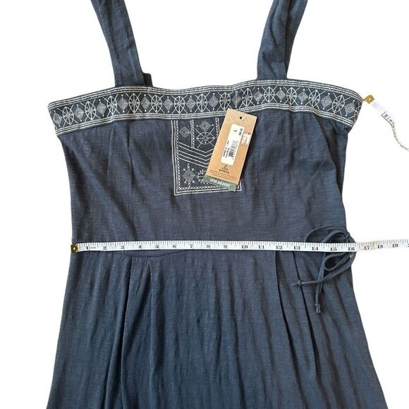 Prana Tribal Embroidered 100% Cotton Indie Sundress Coal NWT Size Large - Picture 7 of 12